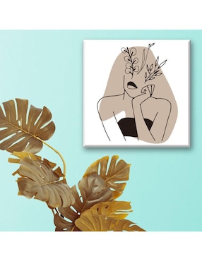 Cuadro decorativo Industria Grafica Ciento 23 Silueta de mujer planta