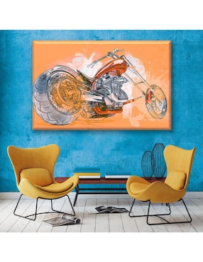 Cuadro decorativo Industria Grafica Ciento 23 Moto roja
