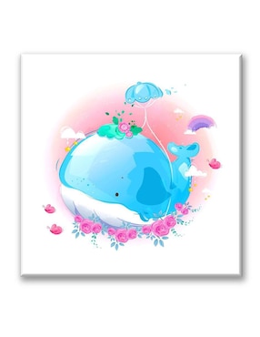 Cuadro decorativo Industria Grafica Ciento 23 Ballena acuarela
