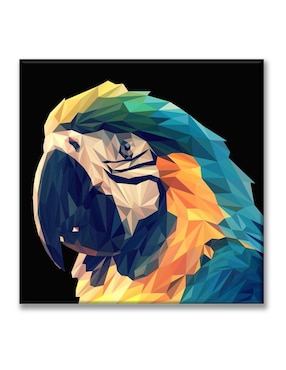 Cuadro decorativo Industria Grafica Ciento 23 Guacamaya poligonal
