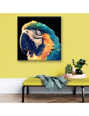 Cuadro decorativo Industria Grafica Ciento 23 Guacamaya poligonal