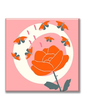 Cuadro Decorativo Industria Gráfica Ciento 23 Rosa Naranja