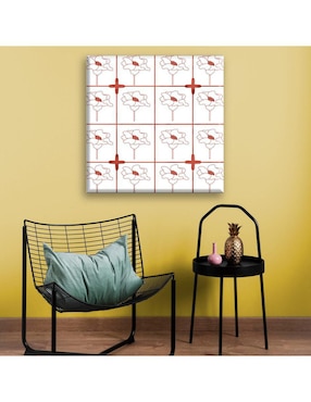 Cuadro decorativo Industria Grafica Ciento 23 Mosaico flores rojas