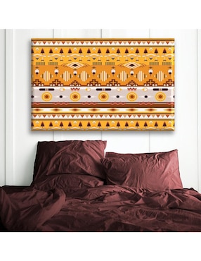 Cuadro decorativo Industria Grafica Ciento 23 Patron tribal de amarillo