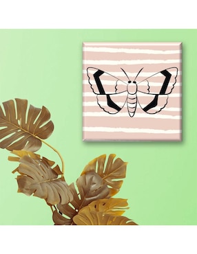 Cuadro decorativo Industria Grafica Ciento 23 Polilla fondo rayas