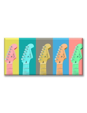 Cuadro Decorativo Industria Gráfica Ciento 23 Guitarras Colores