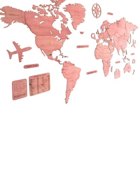 Cuadro decorativo Gift Mexico mapa de madera del mundo