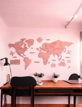 Cuadro decorativo Gift Mexico mapa de madera del mundo