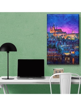 Cuadro decorativo Industria Grafica Ciento 23 Ciudad de noche acuarela