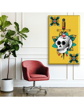 Cuadro decorativo Industria Grafica Ciento 23 calavera estilo tatuaje