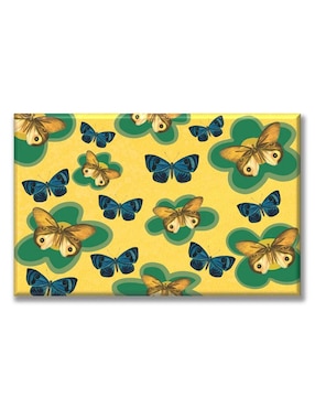 Cuadro Decorativo Industria Gráfica Ciento 23 Mariposa Y Flores Verdes