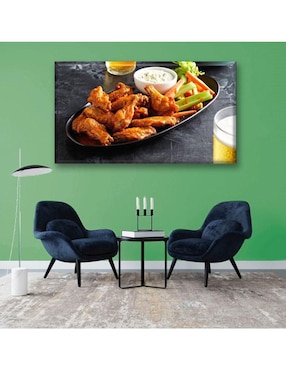 Cuadro decorativo Industria Grafica Ciento 23 Alitas y cerveza