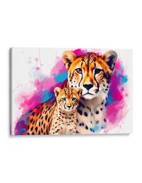 Cuadro Decorativo Canvas Lab Familia De Cheetahs