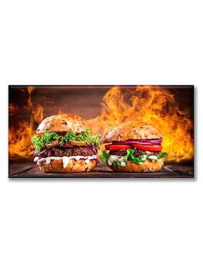 Cuadro decorativo Industria Grafica Ciento 23 Hamburguesas fuego