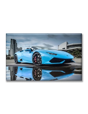 Cuadro Decorativo Industria Gráfica Ciento 23 Lambo Celeste