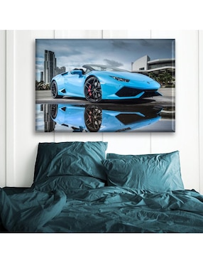 Cuadro decorativo Industria Grafica Ciento 23 Lambo celeste