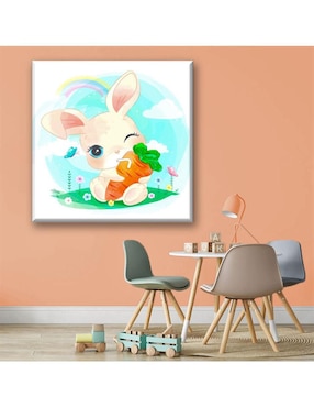 Cuadro decorativo Industria Grafica Ciento 23 Conejito zanahoria
