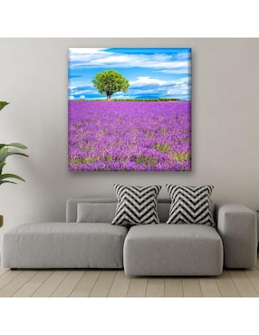 Cuadro decorativo Industria Grafica Ciento 23 Árbol en campo de lavanda