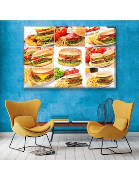 Cuadro decorativo Industria Grafica Ciento 23 Collage hamburguesas
