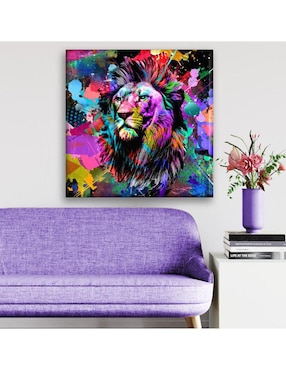 Cuadro decorativo Industria Grafica Ciento 23 Multicolor león