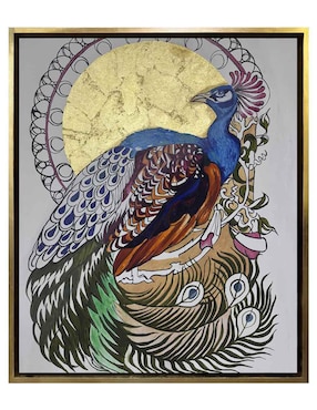 Pintura Pavo real técnica acrílico Lune Art Gallery AnimalArt