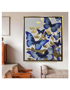 Pintura Blue Butterflies técnica acrílico Lune Art Gallery AnimalArt