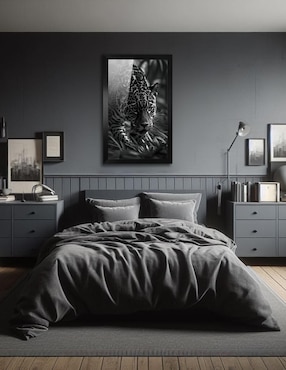 Cuadro decorativo Pixelarte Jaguar