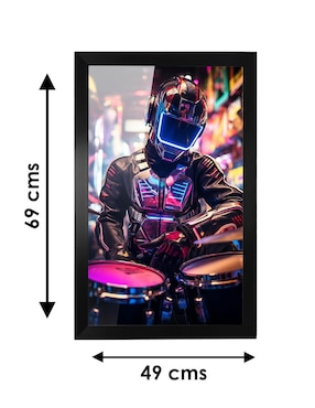 Cuadro decorativo Pixelarte Drums