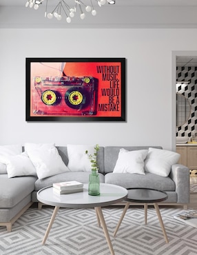 Cuadro decorativo Pixelarte Música