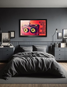 Cuadro decorativo Pixelarte Música