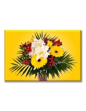 Cuadro Decorativo Industria Gráfica Ciento 23 Arreglo Flores Amarillo