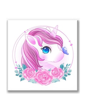 Cuadro Decorativo Industria Gráfica Ciento 23 Unicornio Rosa