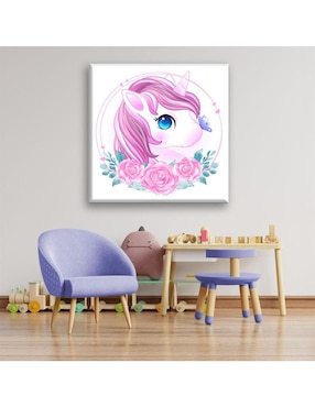 Cuadro decorativo Industria Grafica Ciento 23 Unicornio rosa