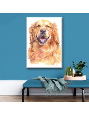 Cuadro decorativo Industria Grafica Ciento 23 Golden retriever acuarela