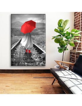 Cuadro decorativo Industria Grafica Ciento 23 Paraguas rojo