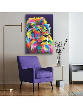 Cuadro decorativo Industria Grafica Ciento 23 León manchas de color