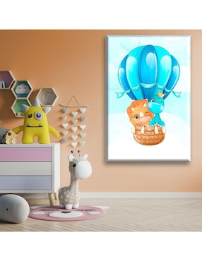 Cuadro decorativo Industria Grafica Ciento 23 dinosaurios globo