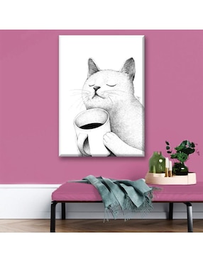 Cuadro decorativo Industria Grafica Ciento 23 Gato coffee