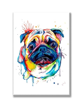 Cuadro decorativo Industria Grafica Ciento 23 Pug acuarela