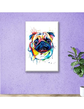 Cuadro decorativo Industria Grafica Ciento 23 Pug acuarela