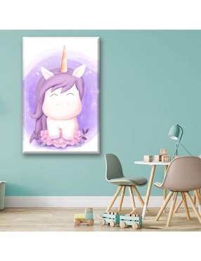 Cuadro decorativo Industria Grafica Ciento 23 Unicornio acuarela