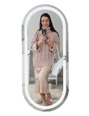 Espejo ovalado Ard para baño con luz Led Glanz Oval Elegance