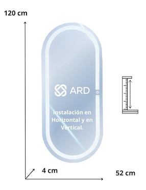 Espejo ovalado Ard para baño con luz Led Glanz Oval Elegance