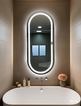 Espejo ovalado Ard para baño con luz Led Glanz Oval Elegance