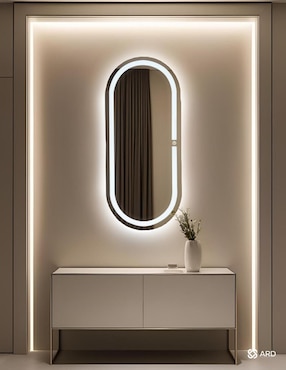 Espejo ovalado Ard para baño con luz Led Glanz Oval Elegance