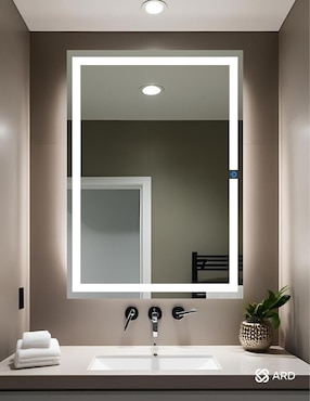 Espejo rectangular Ard para baño con luz Led Glanz Prestige