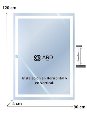 Espejo rectangular Ard para baño con luz Led Glanz Prestige