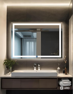 Espejo rectangular Ard para baño con luz Led Glanz Prestige