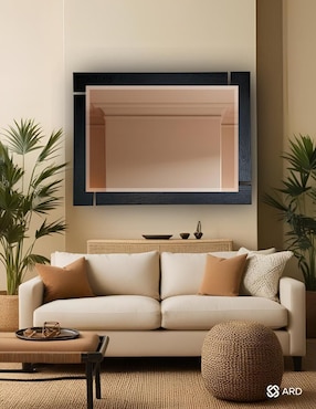 Espejo rectangular Ard Decorativo de pared de madera Glanz Blackwood