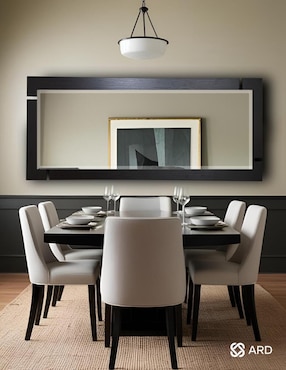Espejo rectangular Ard Decorativo de pared de madera Glanz Blackwood